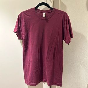 Tri-blend Cranberry burgundy American Apparel crew t-shirt